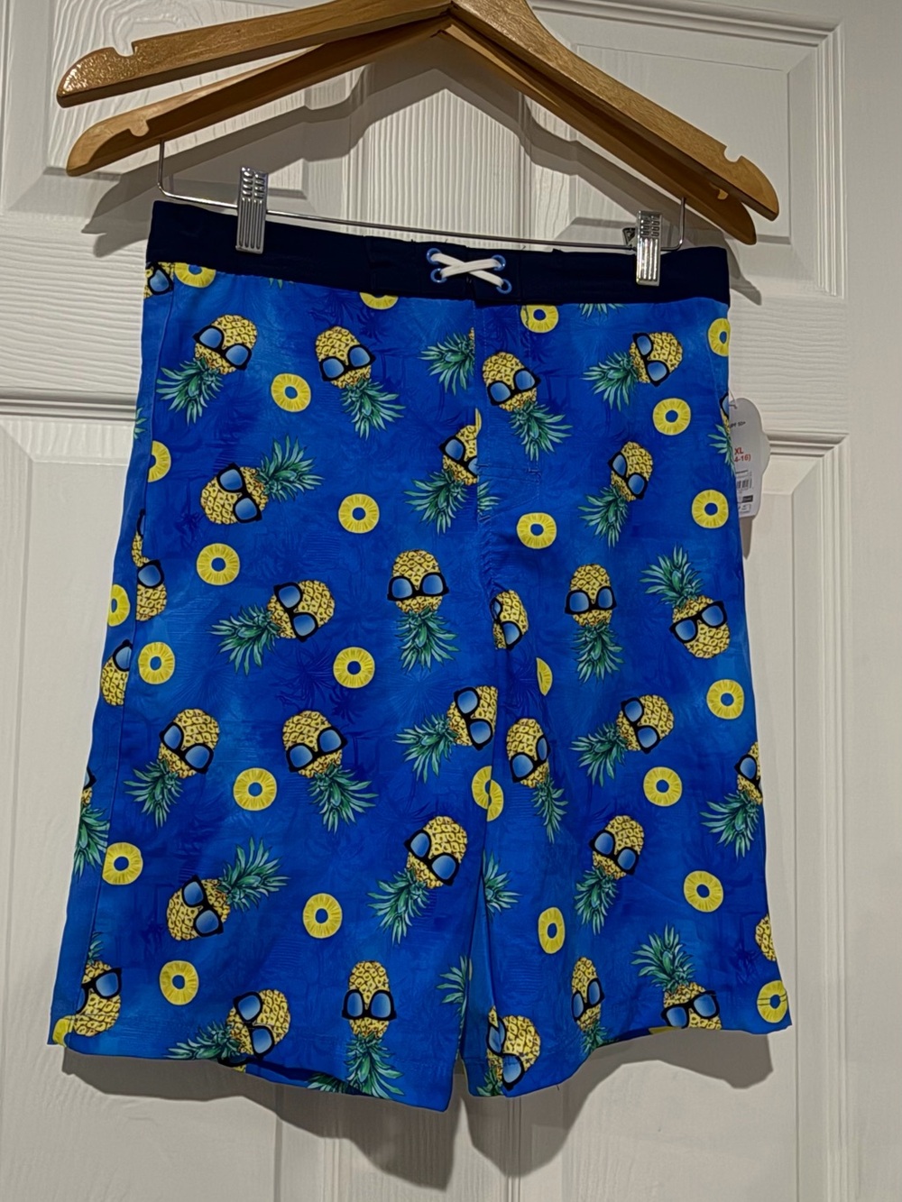 Boys  Blue Pineapple Print Swim Shorts